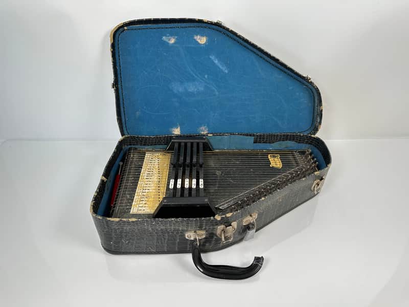 Vtg Oscar Schmidt Airline Autoharp with Case and Accessories image 1