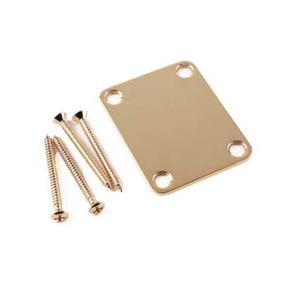 Fender Genuine Replacement neck plate, guitar and bass, no logo, Gold image 1