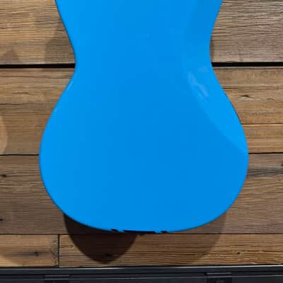 G&L Fallout Bass Limited Edition Miami Blue w/Racing Stripe 2020 image 3