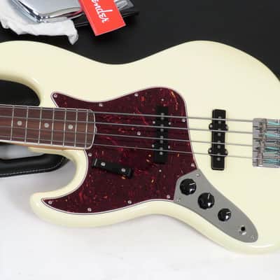 2023 Fender American Vintage II 1966 Reissue Jazz Bass Left Handed - Olympic White with Matching Headstock - Case, Paperwork, and COA image 5