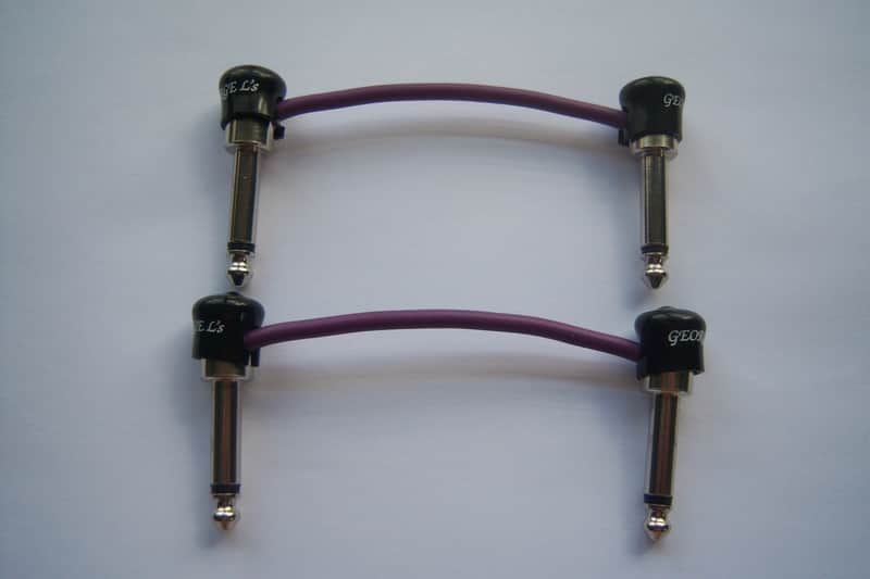 George L's 2 Pack 3.5" Inch Pre-Made Nickel Pedalboard Cable in Black on Black