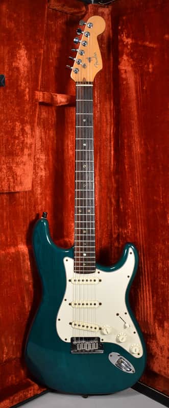 1998 Fender American Deluxe Stratocaster Transparent Teal w/HSC image 1