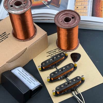 General Vintage Tone “ NOS Wire “ Handwound Pickups for Stratocaster ®️ Original Pre CBS Phelps Dodge 1958 Magnet Wire Ltd. Ed. Heavy Formvar mid 50’s image 1