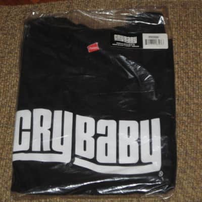 new in package (old stock) A+ genuine Dunlop DSD20-MTS-M Men's Cry Baby T-Shirt, Medium, 100% Cotton, Black, Short Sleeve, CRY BABY Graphic is in White (from 2010s) UPC # 710137018723 image 2