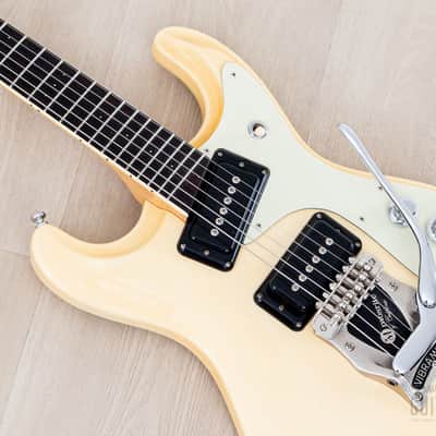1990s Mosrite Ventures Model 3/4 Size Custom, White w/ Vibramute, Japan Kurokumo image 7