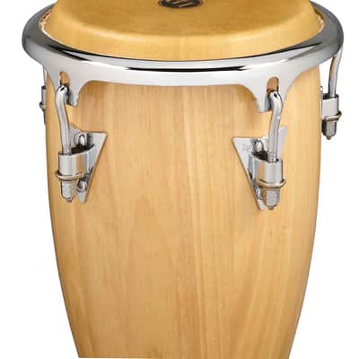 Latin Percussion Junior Conga CCII 8" and 9" Set - Natural Chrome with Double Stand (LP-JRX-AW) image 5
