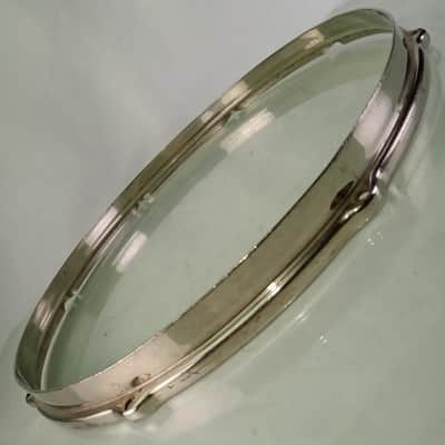 Leedy 15"NOB Double-Flange Snare Drum/Tom Rim/Hoop Stick-Chopper Nickel-Brass30s image 3