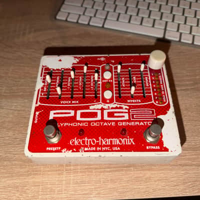 HEAVILY WORN Electro-Harmonix POG2 Polyphonic Octave Generator 2009 - Present - Red / White image 2