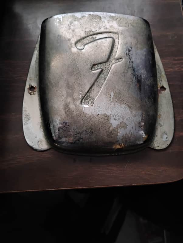 1960s Fender Jazz Bass vintage bridge cover ashtray, pre-CBS beautifully aged luthier orig parts project restoration image 1