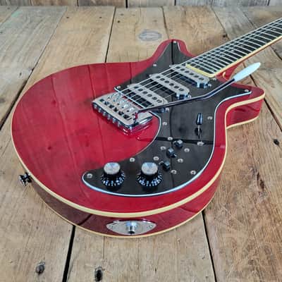 Harley Benton BM-75 DLX Brian May Red Special Replica - Transparent Red image 9