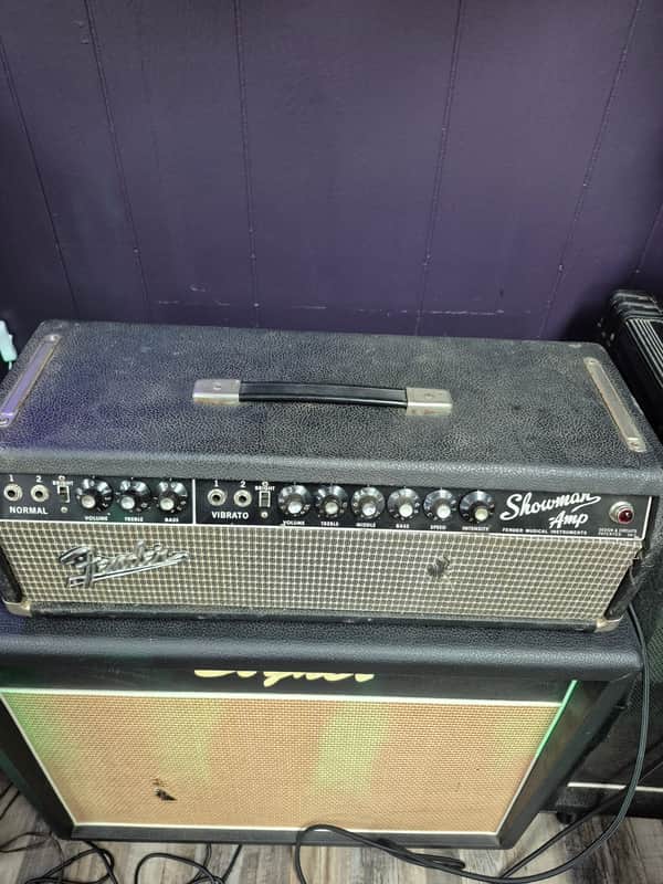 Fender Showman 2-Channel 85-Watt Guitar Amp Head 1967 - Black Panel image 1