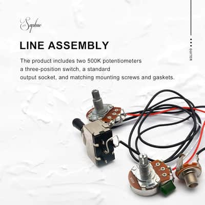 Electric Guitar Wiring Harness Prewired Two Pickup 500K Big Pots 3 Way Toggle Switch for LP Electric Guitarra image 7