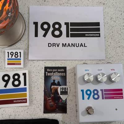 1981 Inventions DRV Overdrive Pedal White Limited Colorway w/ Box, Manual, Pouch & Extras image 10