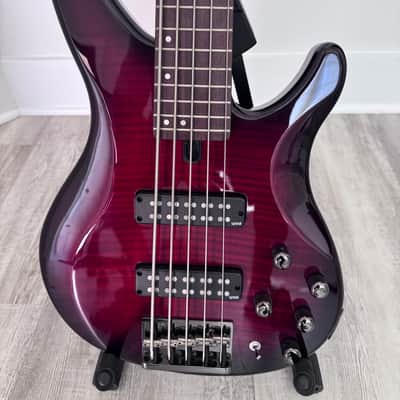 Yamaha TRBX 605FM 5-String Bass, Dark Red Burst / Rosewood image 8