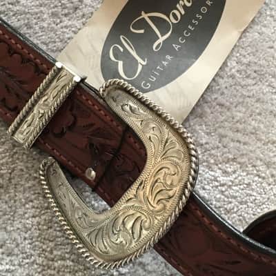 El Dorado  Original Model Hand-Tooled Leather Guitar Strap 2008 Dark Brown image 1