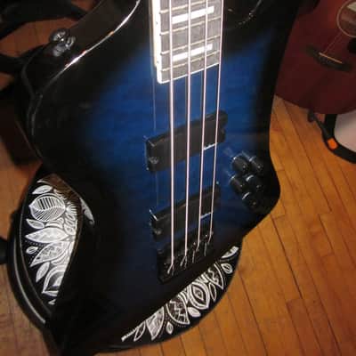 Jackson JS Series Kelly Bird 4-String Electric Bass JS3Q - Trans Blue Burst image 3