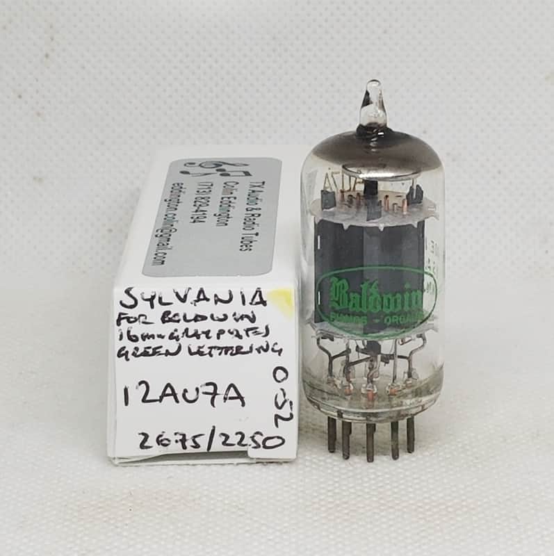 Sylvania Made For Baldwin 12AU7A Long Gray Plate Well Balanced Single NOS 12AU7 ECC82 image 1