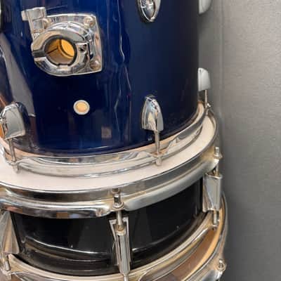 Vintage Ludwig Pinnacle Drum Kit 5pc Set Dark Blue Rack Floor Toms Snare Kick image 6