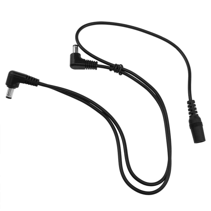 1 To 2 Way Daisy Chain Cable Guitar Effects Pedal Power Separation Cable Adapter 9V Power Cord Black 1Pcs image 1