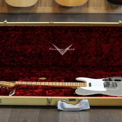 2018 Fender Custom Shop Double Esquire Limited Edition Electric Guitar Relic Silver Sparkle + COA OHSC image 23