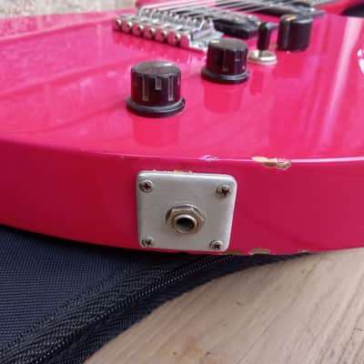 Vintage 1980's BC Rich NJ Series Mockingbird Electric Guitar w/ Gig Bag! Hot Pink, Japan! image 7