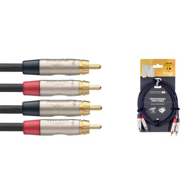 Stagg NTC1CR 1m/3ft Twin RCA Phono to RCA Phono Cable image 2