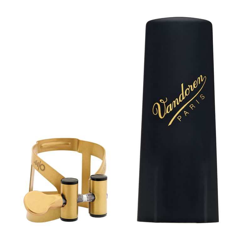 Vandoren LC59AP M/O Series Aged Gold Baritone Saxophone Ligature and Plastic Cap image 1