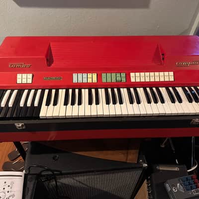 RED Farfisa Combo Compact I 61-Key Organ 1964 - 1968 - Red with Black-White / Gray-White / White-Black Keys image 1