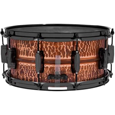 Ludwig Copper Phonic Snare Drum 14x6.5 Raw Hammered w/Black Hardware image 3