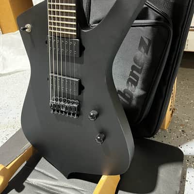 Ibanez Iron Label Iceman 7-string Electric Guitar - Black Flat image 3