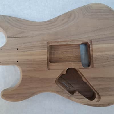 Unfinished Walnut HHH guitar body - for Fender Strat Stratocaster neck Floyd Rose J2186 image 4