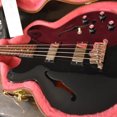 Gibson ES-335 Memphis Bass 4 string 2013 Black Hollow Body w Hard Case / COA image 6