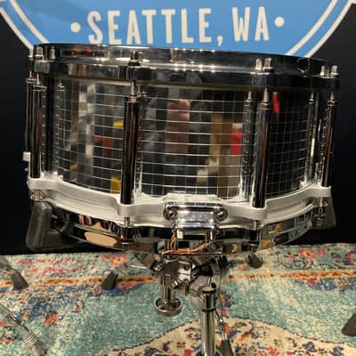 Eric Singer's KISS, David Frangioni Collection, Pearl 14x6.5" "Mirror Ball" Free Floater Snare Drum, Signed by all members of KISS! image 12