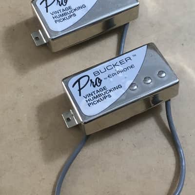2 Vintage Pro-Bucker Epiphone USA Gibson Les Paul Humbucker Pickups Neck Bridge! image 3