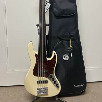 Sadowsky MetroLine 21-Fret Vintage J/J 5-String Bass Fretless  w/Red Alder Body - Solid Olympic White High Polish image 1