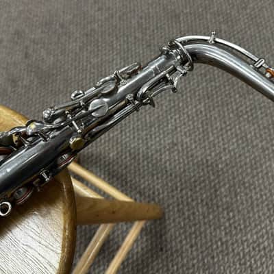 Early 1900's Pahme El Schultheis NYC 'Adolphe Sax' Silver Engraved Alto Saxophone image 15