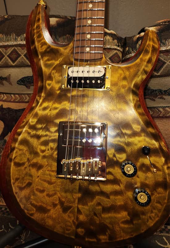 Tigers Eye Custom Crafted Slash Pro Hums Neck Railhammer Vintage on Bridge image 1