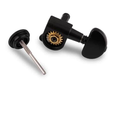 Locking Guitar String Tuning Pegs Tuning Keys Machine Heads Tuners 18:1 Gear Ratio 3L 3R for Electric Guitar or Folk Acoustic Guitar Parts Replacement Half Round Head Black. image 5