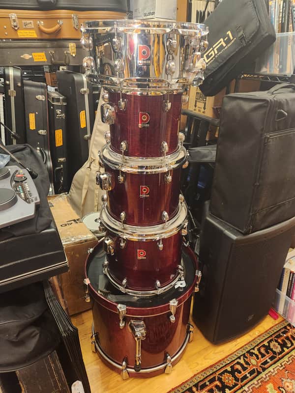 Premier XPK Drum Kit Wine Red w/ Tom Stands - 10" / 12" / 14" / 20” image 1