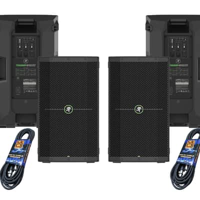 Mackie Pair Thump210XT 1400W 10" Bluetooth Powered Speaker & 2 XLR Cables image 1