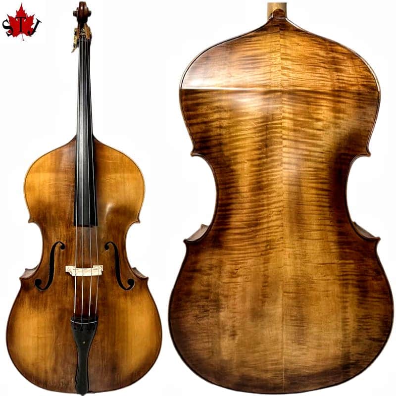 High quality 4/4 Double bass,Flames Maple back,Spruce Wood Top,Deep Big Sound image 1