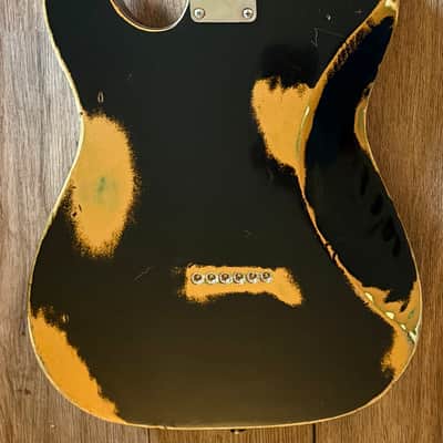 Big River “Liam” • Heavy Aged Black over Metallic Gold Top Nitro • R.Maple/Rosewood • Onamac Pick Ups image 12