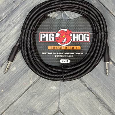 PIG HOG PTRS25BK VINTAGE SERIES “BLACK WOVEN” TRS CABLE, 25 FT image 1
