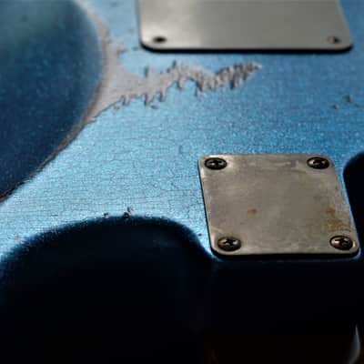 American Fender Stratocaster Relic Custom Nitro Blue Sparkle HSS image 3