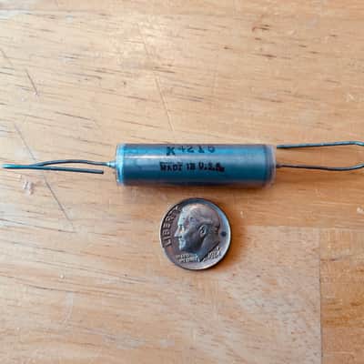 Sprague NOS , ( 2 ) Hyrel .1 @ 200v Caps, Capacitors 50's- 60's Silver image 4