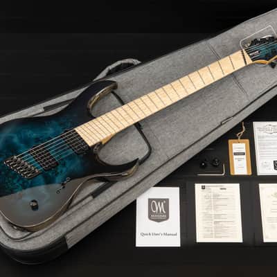 Mayones Duvell 7 Elite VF Custom Eye Poplar - Trans Teal Burst Gloss image 16
