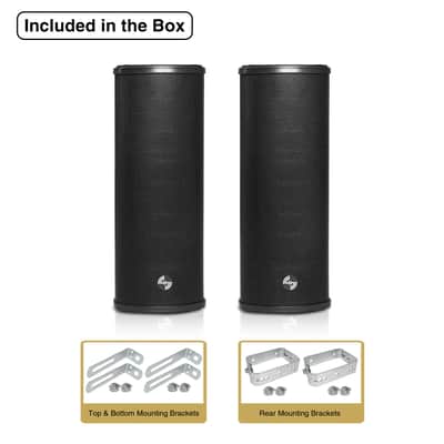 PAC80X2CL25B | Commercial Restaurant Amplifier and Column Array Set with a 2-Zone 70V/100V Bluetooth Amp, 2 x All-Weather Dual 5" Speakers, Black image 10