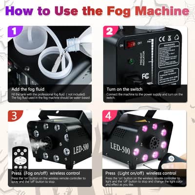 Fog Machine Smoke Halloween Party: Outdoor 13 Colorful 8 Led Lights - 500W 2000Cfm Fog With Wireless Remote Control… image 5