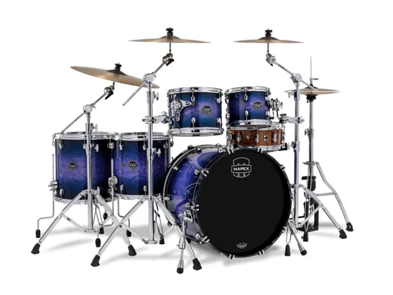 ~NEW~ Mapex SR628XUZXQ Saturn VI Studioease 5-Piece 10/12/14/16/22 Drum Kit Set in Cobalt Burst Gloss Lacquer image 1