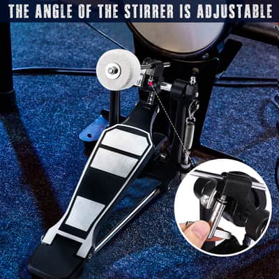 Single Kick Bass Drum Pedal, Kick Drum Pedal Come With Classic Felt Beater Stick & Key For Foot Percussion Set Instrument, Single-Chain Heavy-Duty For Beginner & Pro Drummers image 5
